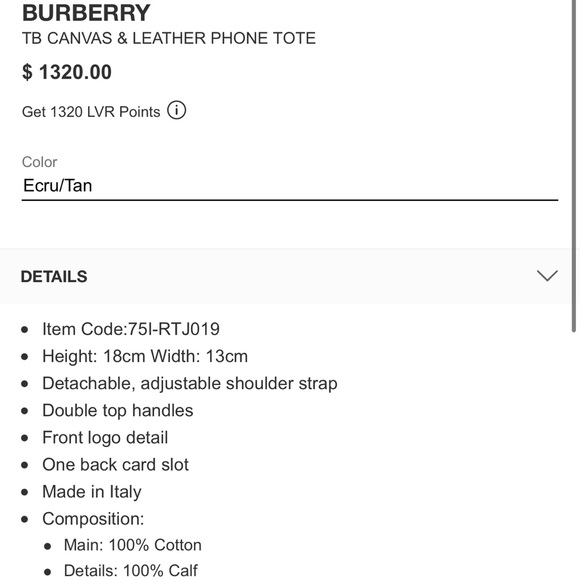 Burberry TB leather canvas phone tote - Picture 8 of 11